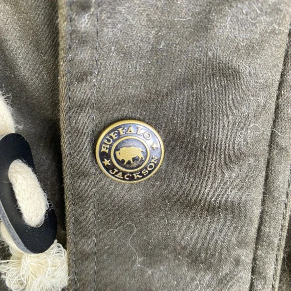 Buffalo Jackson Trading Co Mens Hooded Field Jacket Brown Waxed Canvas Large - Picture 4 of 9